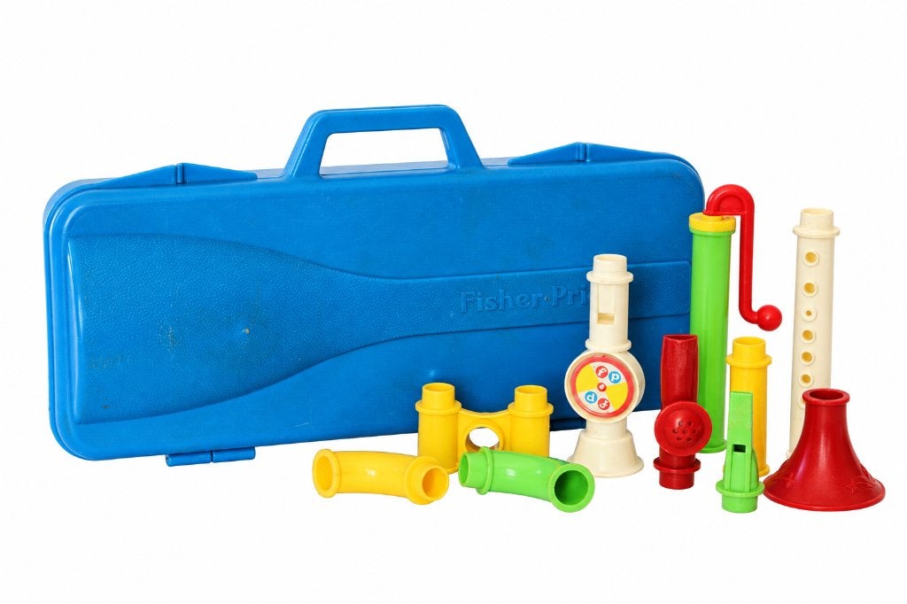 Vintage Fisher-Price #604 Crazy Combo Horn Set uit 1984, Ophalen of Verzenden, Gebruikt, Met geluid