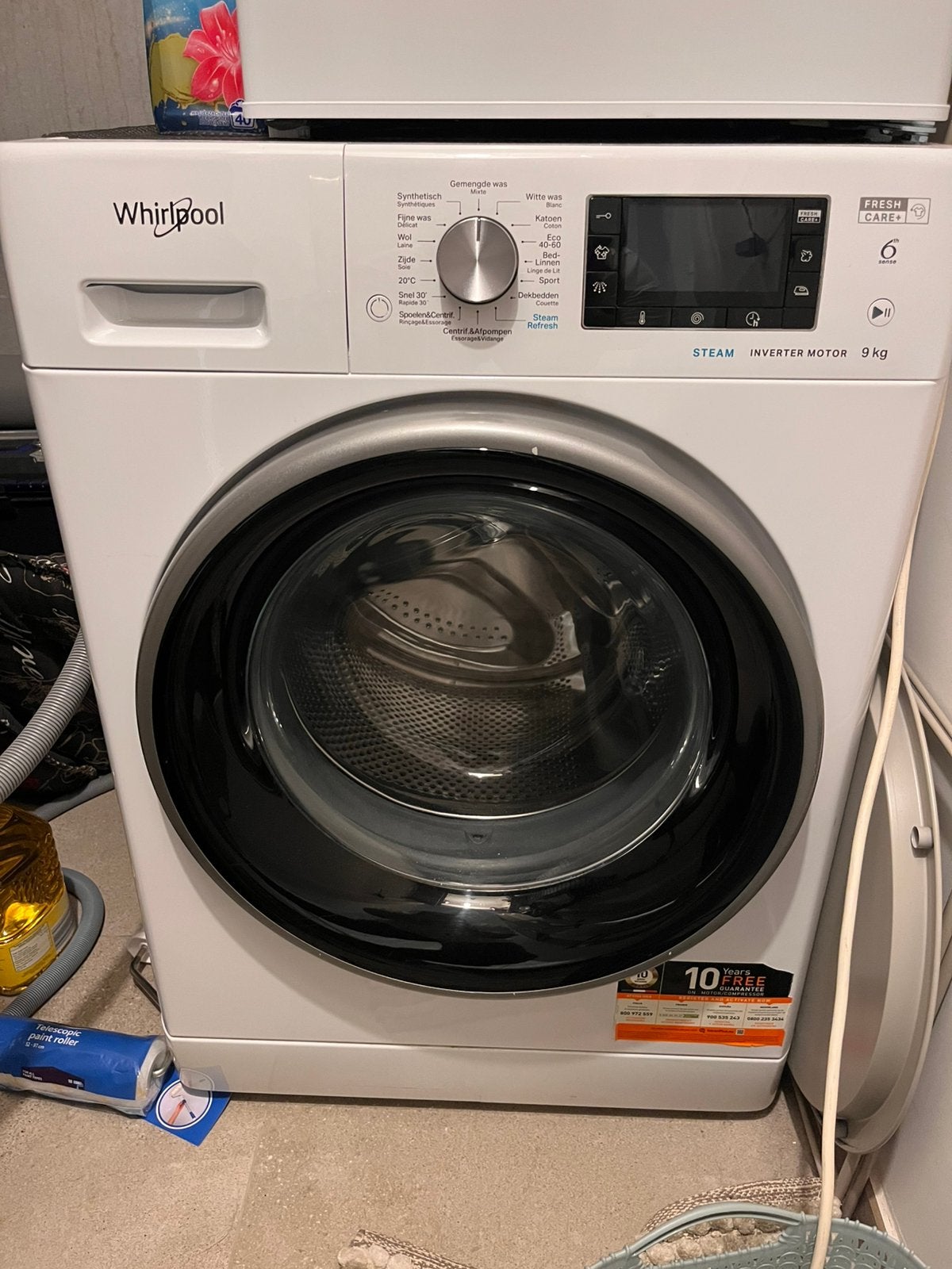 Wasmachine Whirlpool 9kg, Elektronische apparatuur, 8 tot 10 kg, Ophalen, Zo goed als nieuw