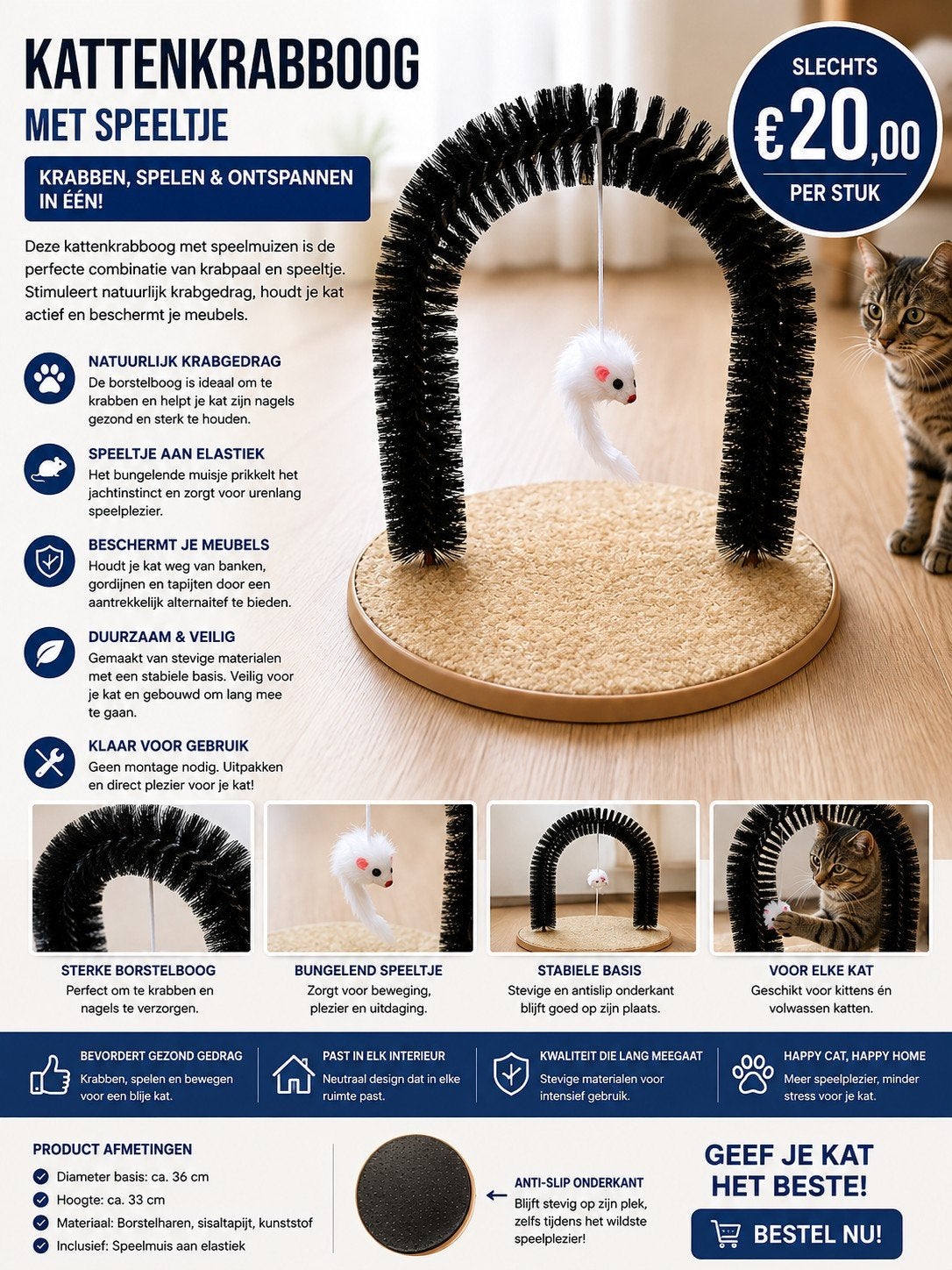 kattenkrab & speelboog, Dieren en Toebehoren, Ophalen of Verzenden, Nieuw