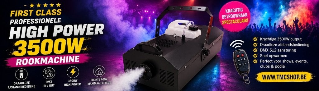 Nieuwe First Class 3500W Rookmachine met Dmx & Draadloze, Muziek en Instrumenten, Ophalen of Verzenden, Nieuw, Licht, Geluidgestuurd