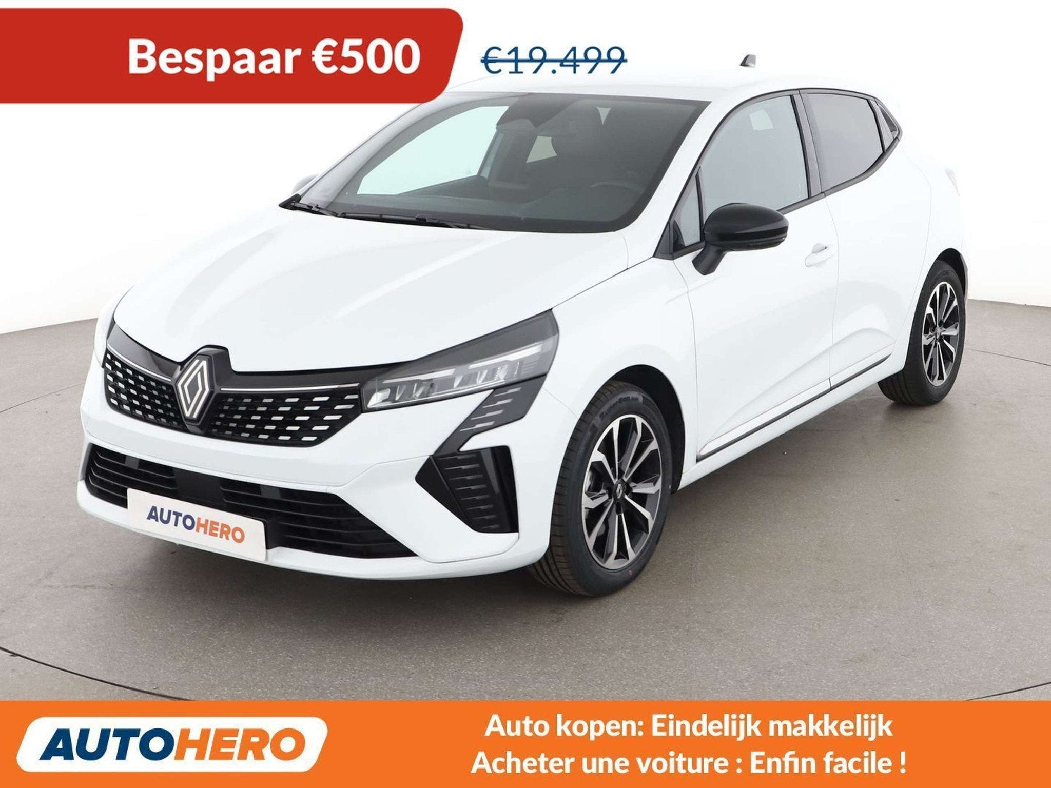 Renault Clio 1.6 Hybrid E-Tech Techno (bj 2025, automaat), 96 g/km, Wit, 105 kW, Hybride Elektrisch/Benzine