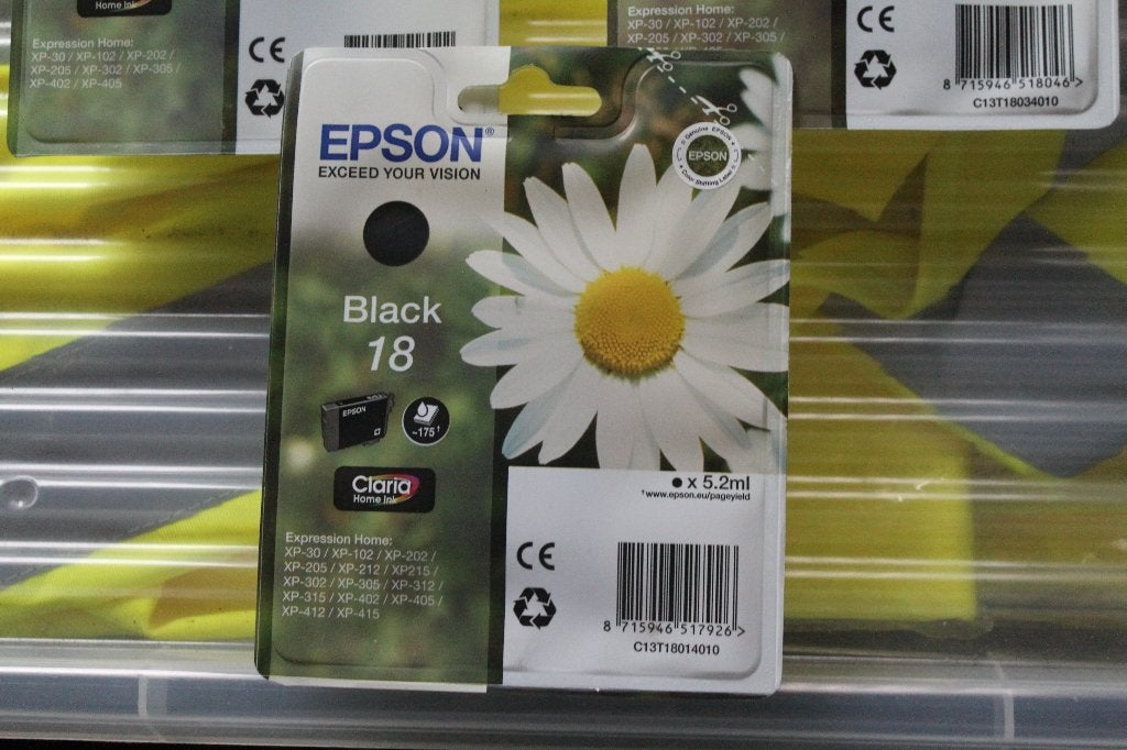 Epson Black 18, cartouche d'encre noire série Daisy, Enlèvement ou Envoi, Neuf, Cartridge, Epson