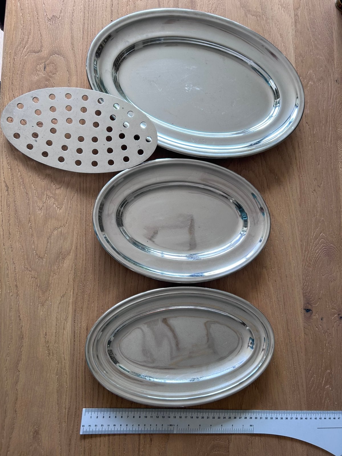 Set van 3 zilveren opdienschalen, Antiquités & Art, Enlèvement