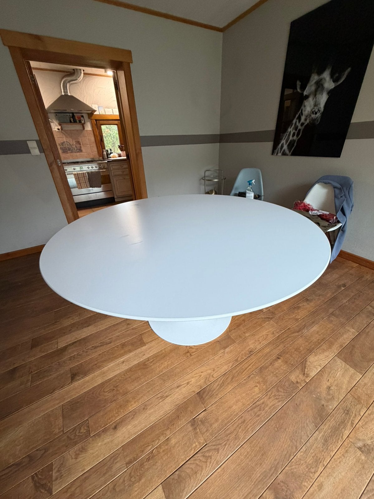 Knoll eettafel 1m52 wit laminaat, Huis en Inrichting, Ophalen, Gebruikt
