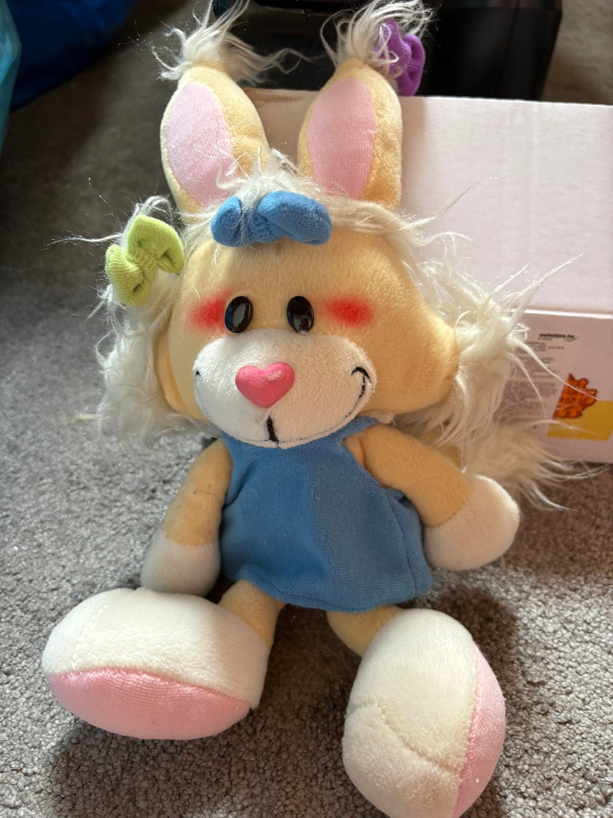 Grote Mimihopps knuffel – blauwe jurk, Enlèvement ou Envoi, Mimihopps, Neuf, Peluche