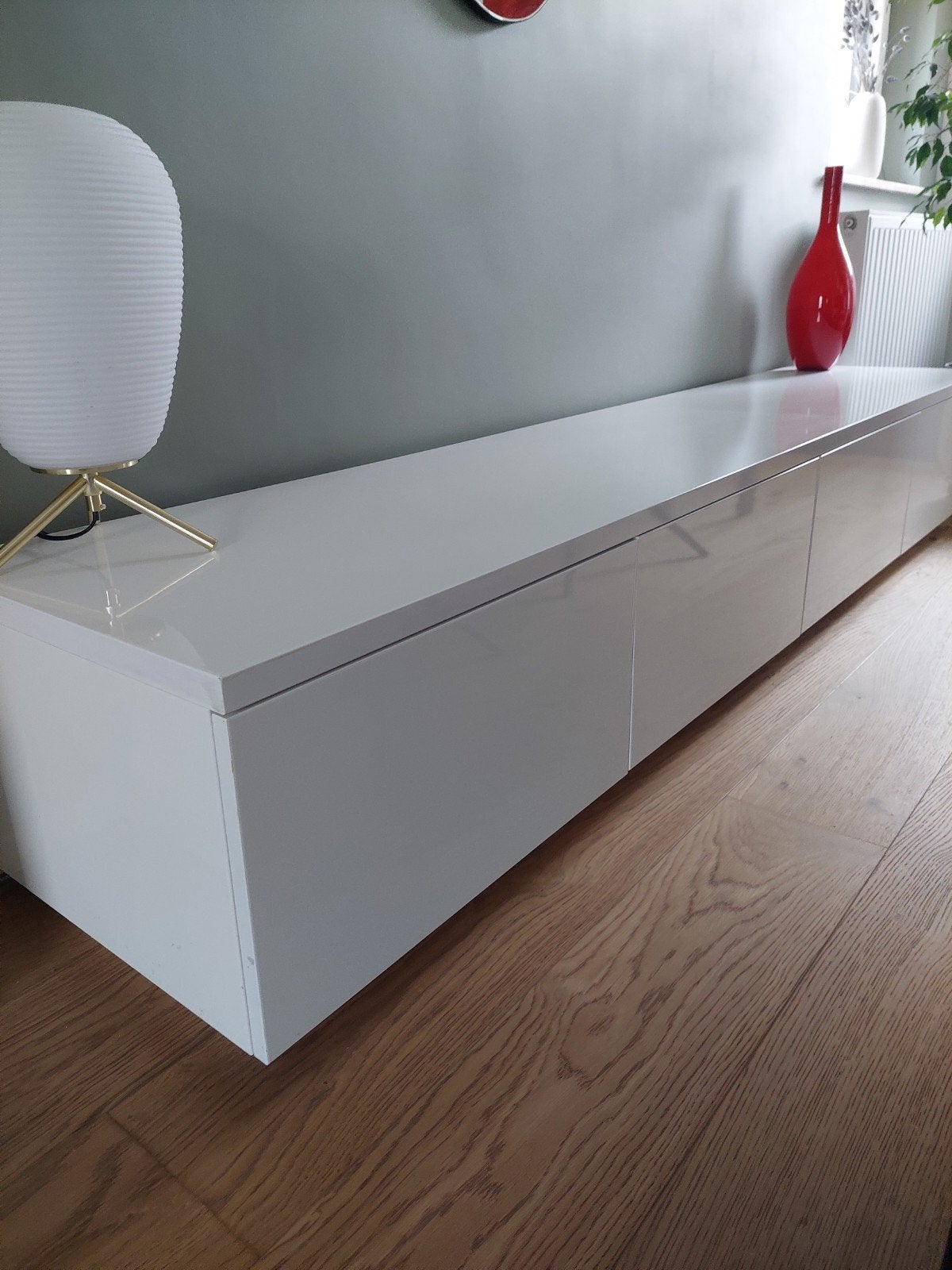 Meuble tv laqué blanc