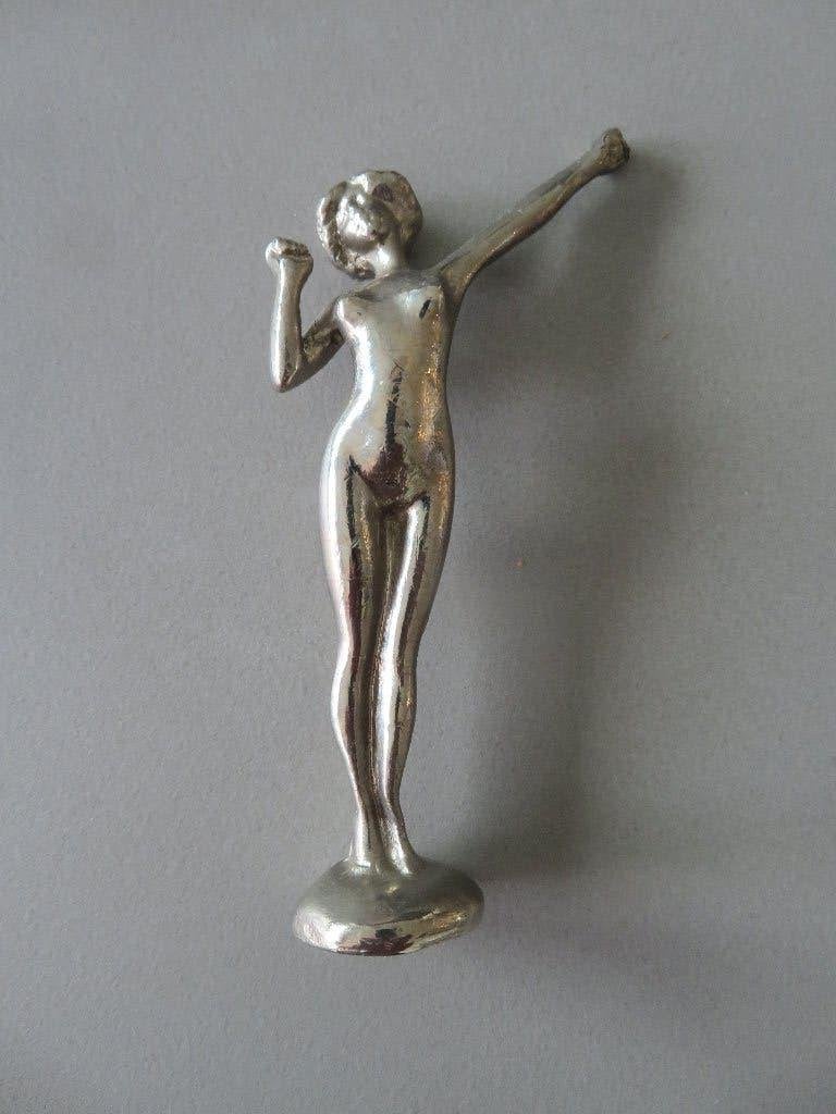 standing nude oud motorkapornament auto mascotte art deco, Enlèvement ou Envoi, Comme neuf