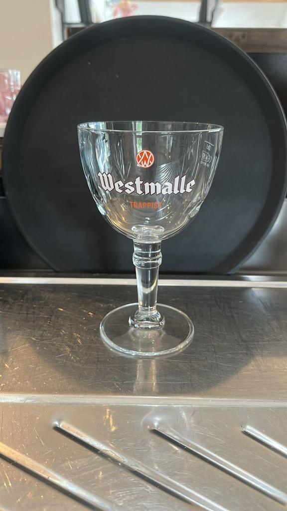 8 Westmalle bierglazen, Enlèvement ou Envoi, Comme neuf, Verre à bière