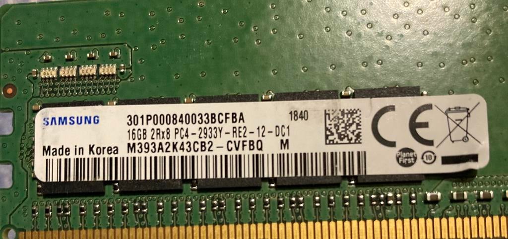 12 X DDR4 16GB 2933Y, Ophalen of Verzenden, Zo goed als nieuw, DDR4
