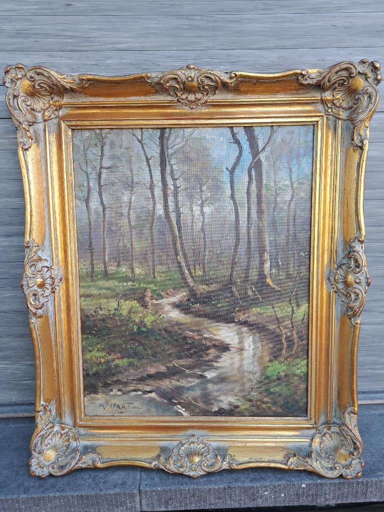 huile sur toile ruisseau signe marcel pipart, Antiquités & Art, Enlèvement ou Envoi
