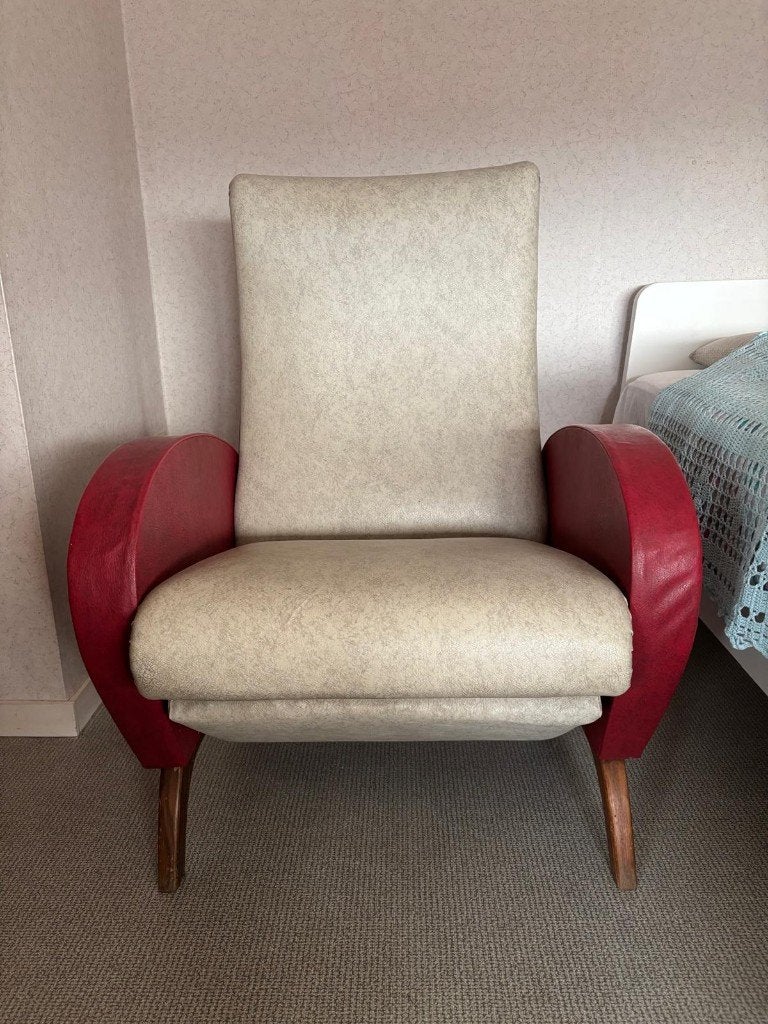 Magnifique fauteuil relax vintage, Vintage, Synthétique, Enlèvement, Une personne