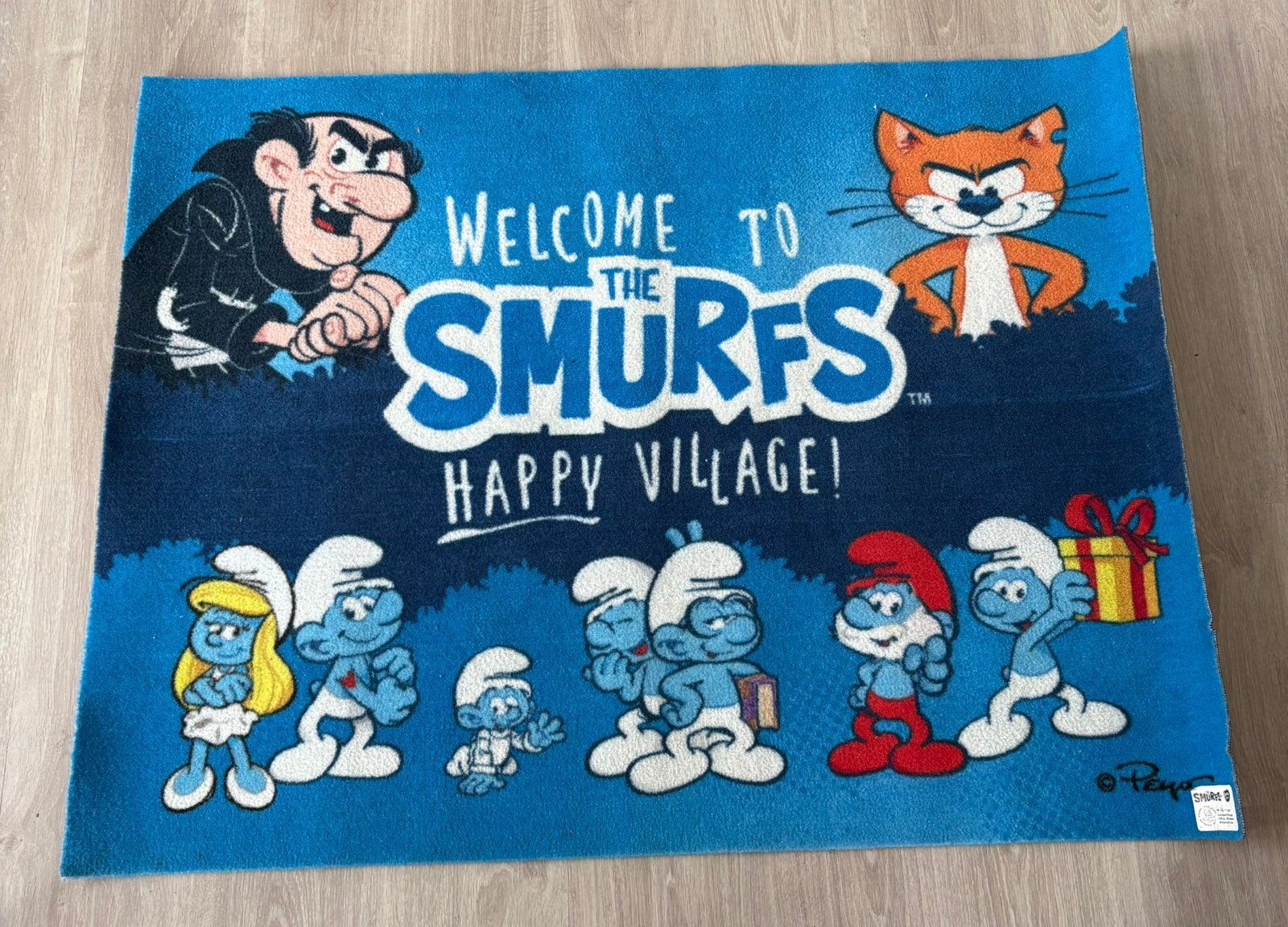 Mat smurfen 89,5 x 120 cm, Tuin en Terras, Ophalen, Zo goed als nieuw