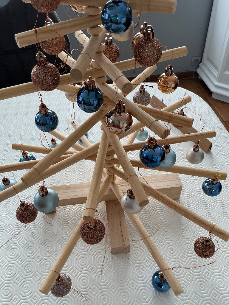Sapin Noël bois  neuf pliable avec sa boîte origine, Divers, Enlèvement ou Envoi, Neuf