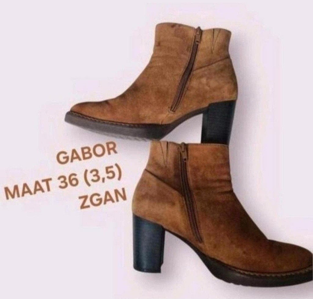 Bottines en cuir GABOR taille 36, Enlèvement ou Envoi, Comme neuf, Brun, Boots et Botinnes