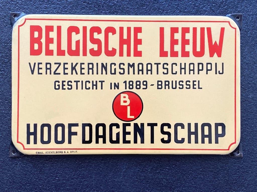 E-mailbord verzekeringen "Belgische Leeuw", Enlèvement ou Envoi, Comme neuf, Panneau publicitaire