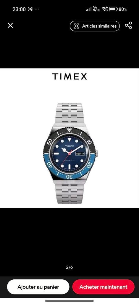 Montre timex automatique, Acier, Acier