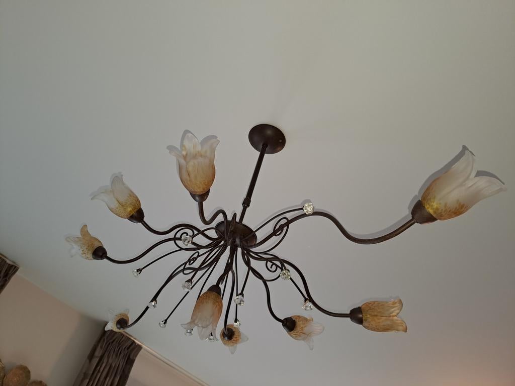 Lusters set van 2 met swarovski., Maison & Meubles, Lampes | Lustres, Enlèvement, Comme neuf