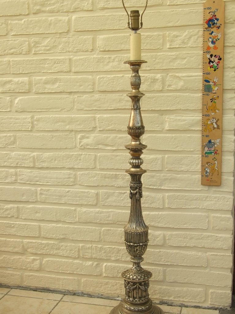 Antieke zware vloerlamp 10 kg niet-magnetisch moet tin zijn, Antiek en Kunst, Ophalen
