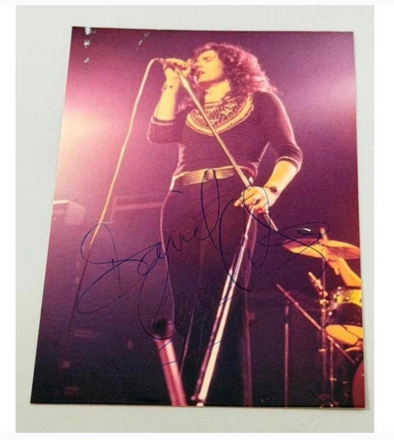 ORIGINAL photo Signed gesigneerd DAVID COVERDALE DEEP PURPLE, Verzamelen, Ophalen of Verzenden, Zo goed als nieuw, Foto of Kaart