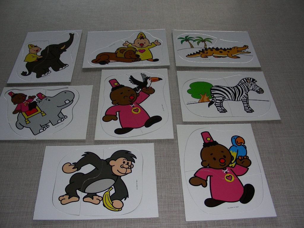 Puzzel Bumba in Afrika. 8 leuke puzzels van Bumba en vriendj, Kinderen en Baby's, Ophalen of Verzenden, 10 tot 50 stukjes, Zo goed als nieuw