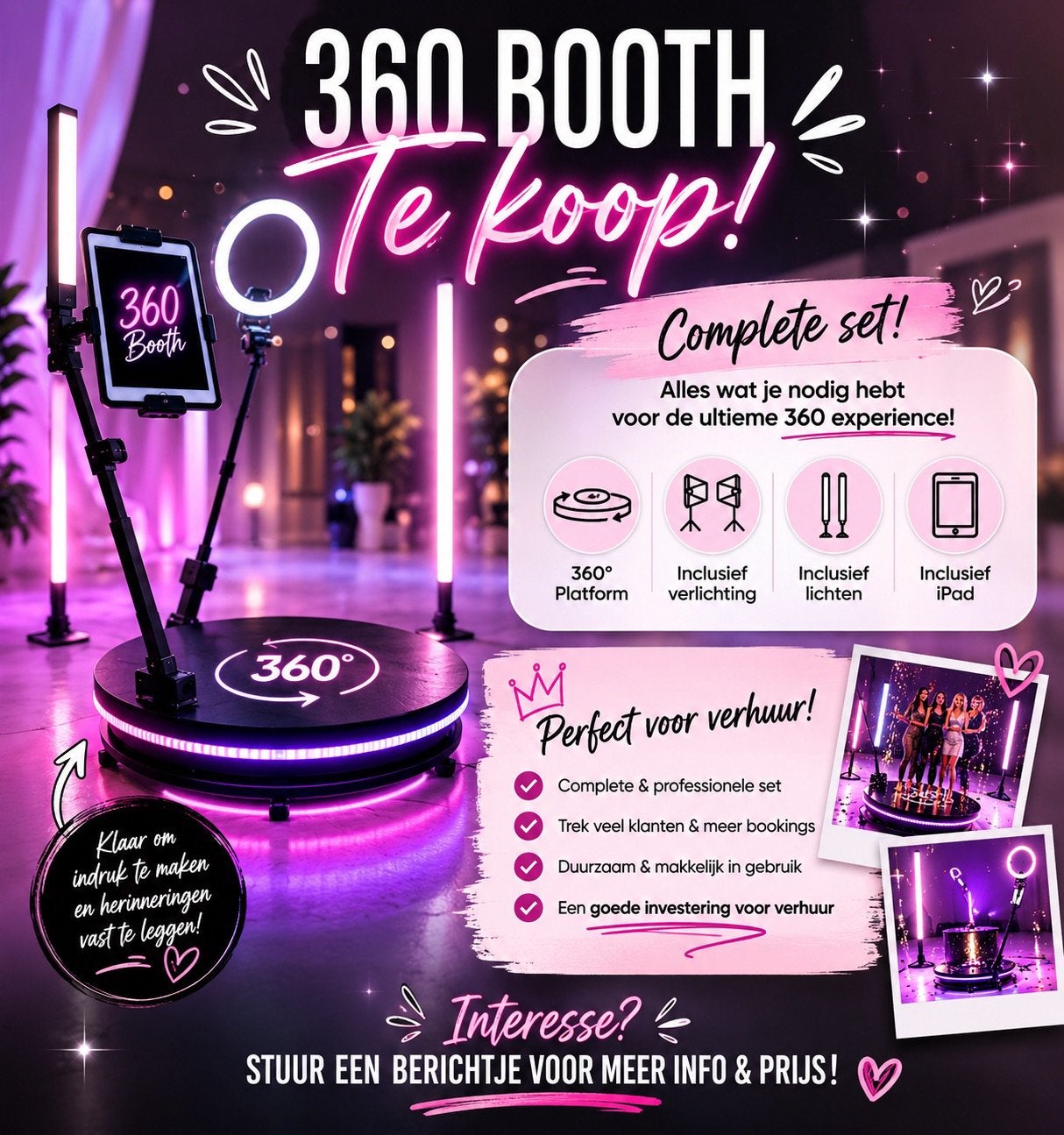 Fotobooth 360booth te koop inclusief iPad mini!, Ophalen, Zo goed als nieuw