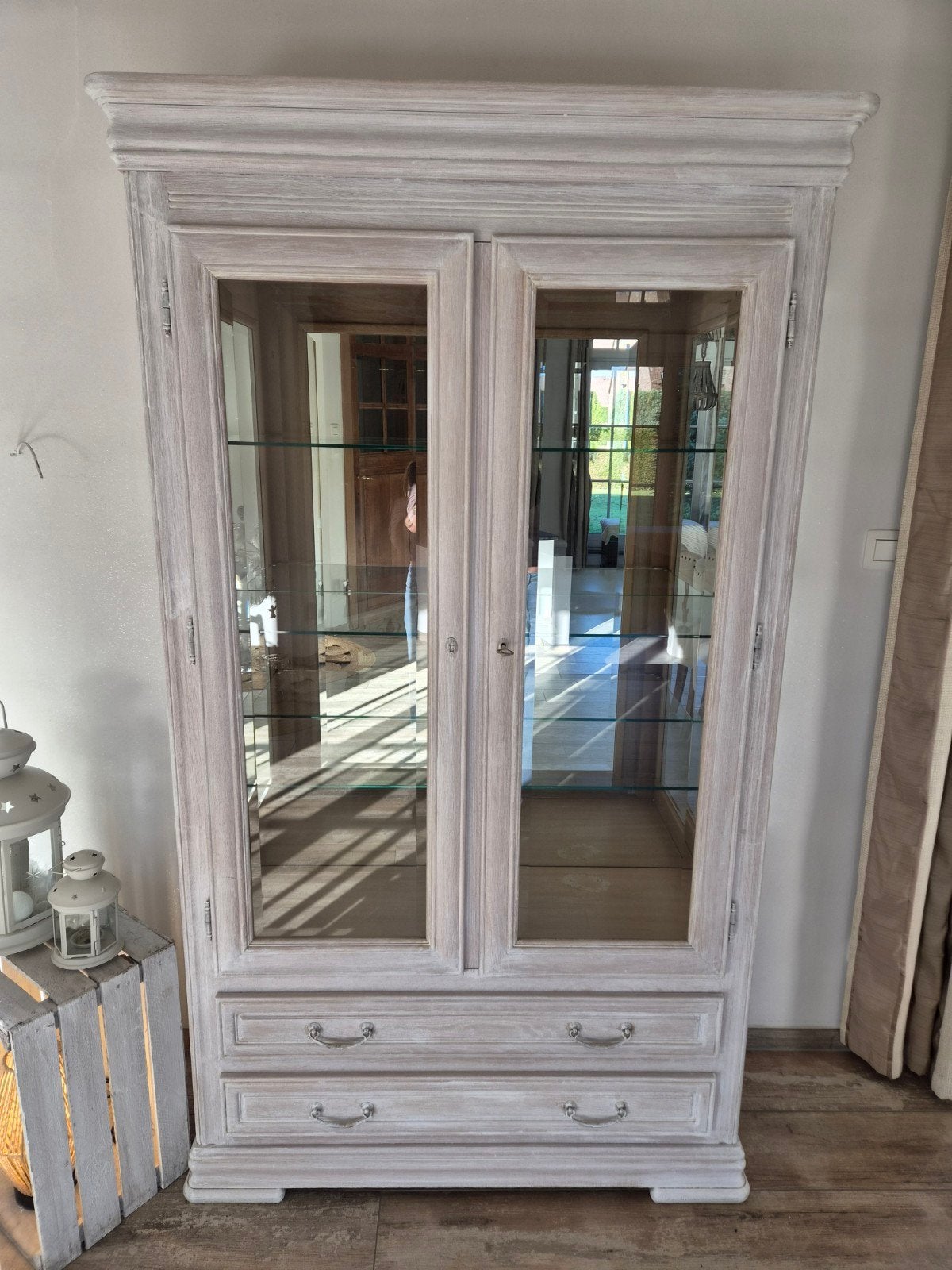 vitrine, Ophalen, Gebruikt, 100 tot 150 cm, Glas