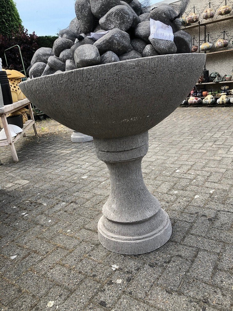 betonnen bloembak waterschaal plantenbak 90 cm uit INDIA, Tuin en Terras, Ophalen, Rond, Zo goed als nieuw, 60 tot 100 cm