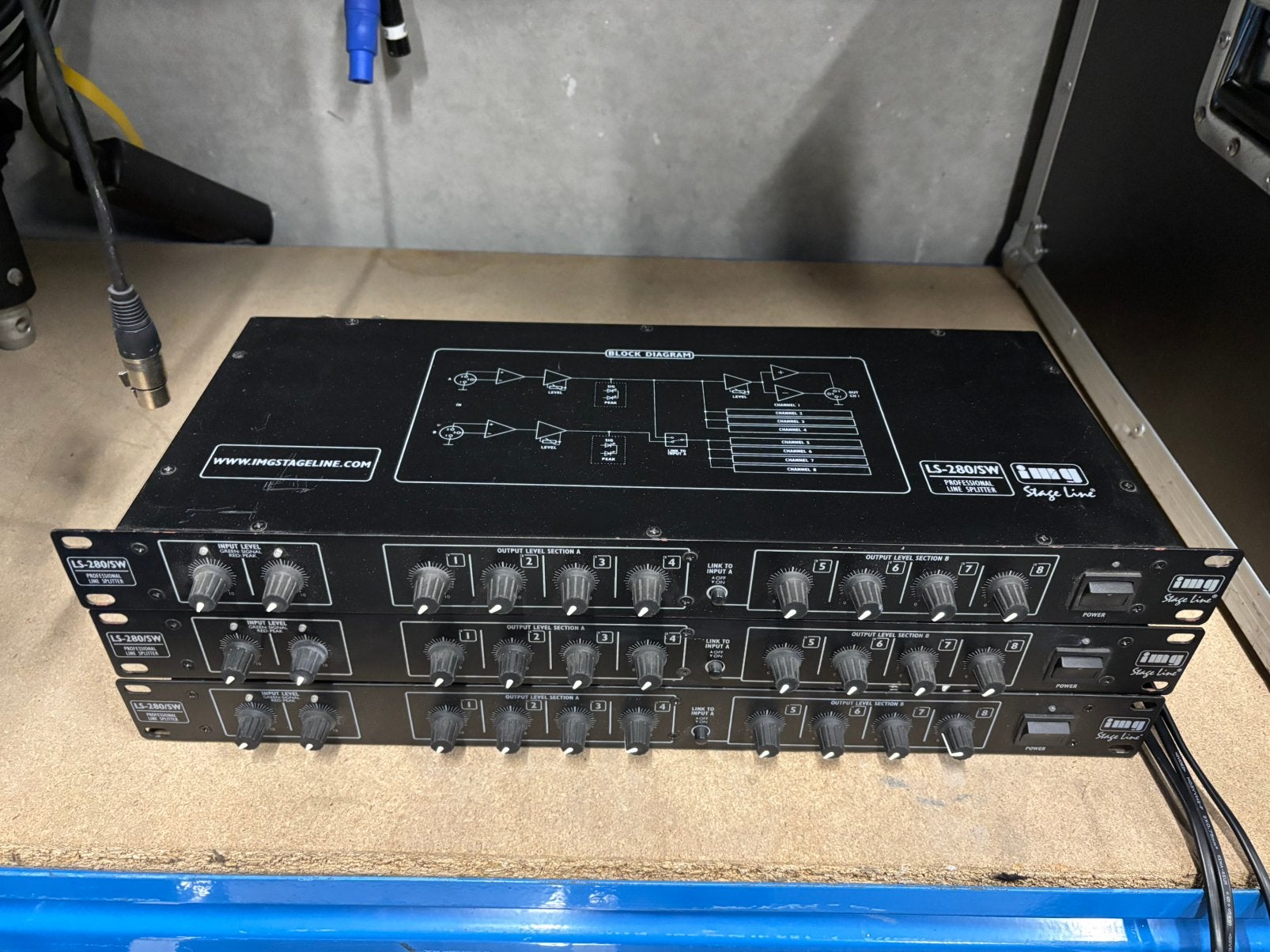 Stage Line LS-280/SW 8-voudige line splitter, Enlèvement ou Envoi, Utilisé, 5 à 10 canaux