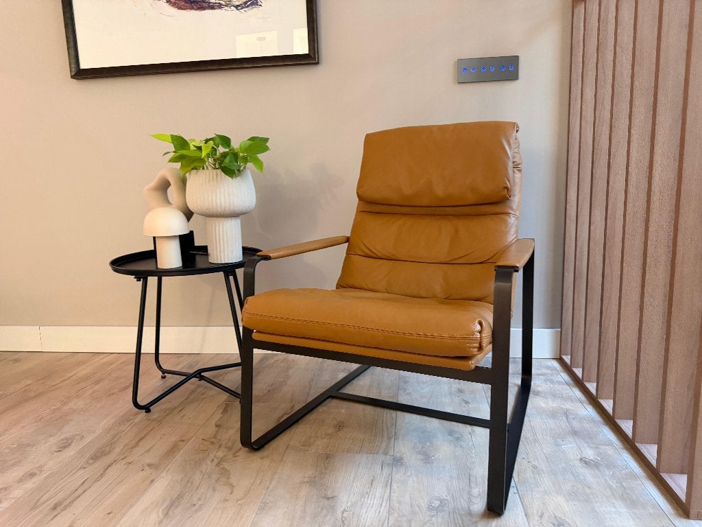 Fauteuil Leolux Indra – Cuir Ceras Brandy – Comme neuf, 75 à 100 cm, Pode Jori Vitra Cassina Flexform, Comme neuf, Enlèvement