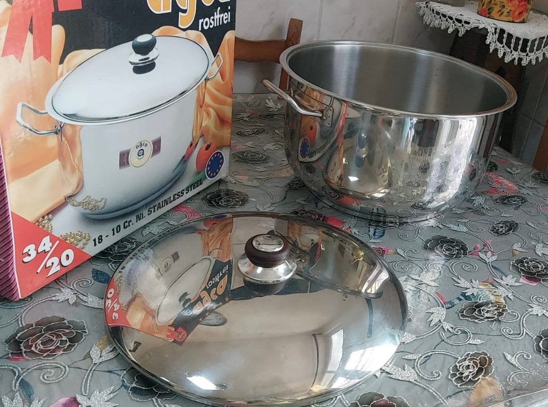 Casserole grande taille, Avec couvercle, Inox, Enlèvement ou Envoi, Comme neuf