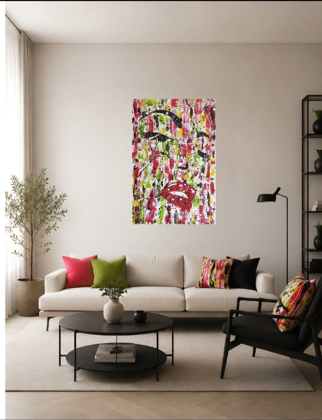 Lady in red, Antiek en Kunst, Kunst | Schilderijen | Abstract, Ophalen