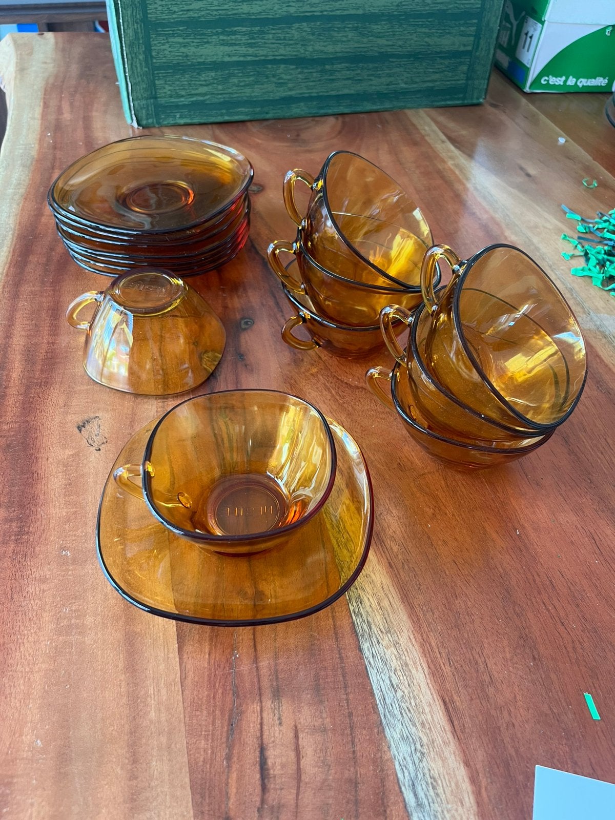 8 glazen koffietasjes, Antiek en Kunst, Ophalen