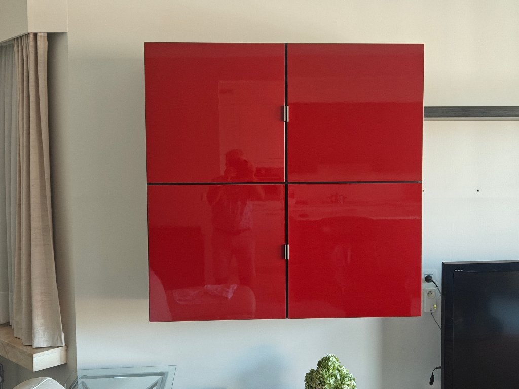 rood gelakte hangkast, Ophalen, Met deur(en), 100 tot 150 cm, Nieuw