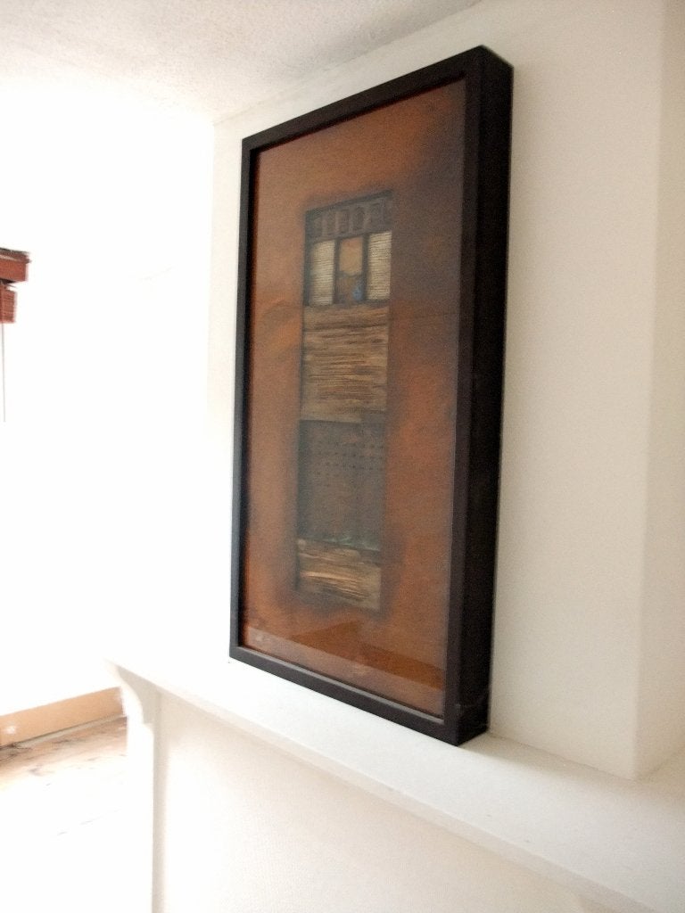 Compositie - letterbak - Marcel Hubin, Encadré, 55 cm, Enlèvement, 106 cm