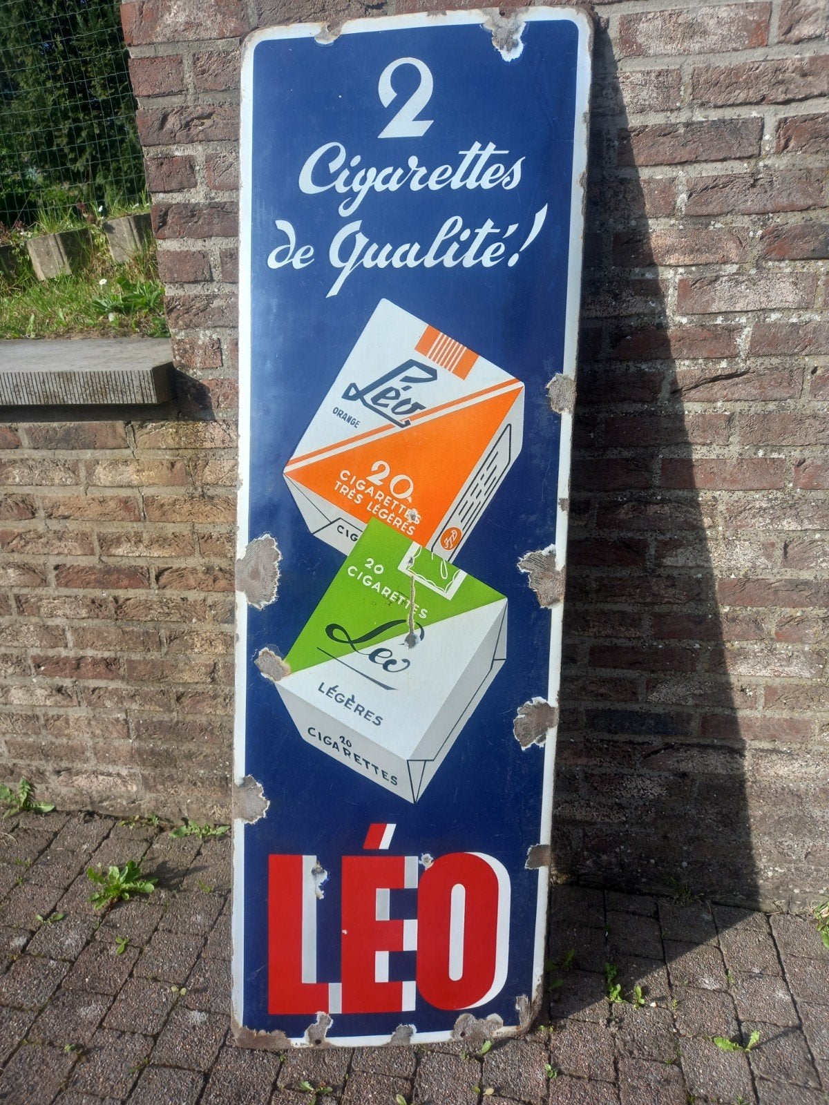 panneau émaillée cigarettes LEO, Enlèvement