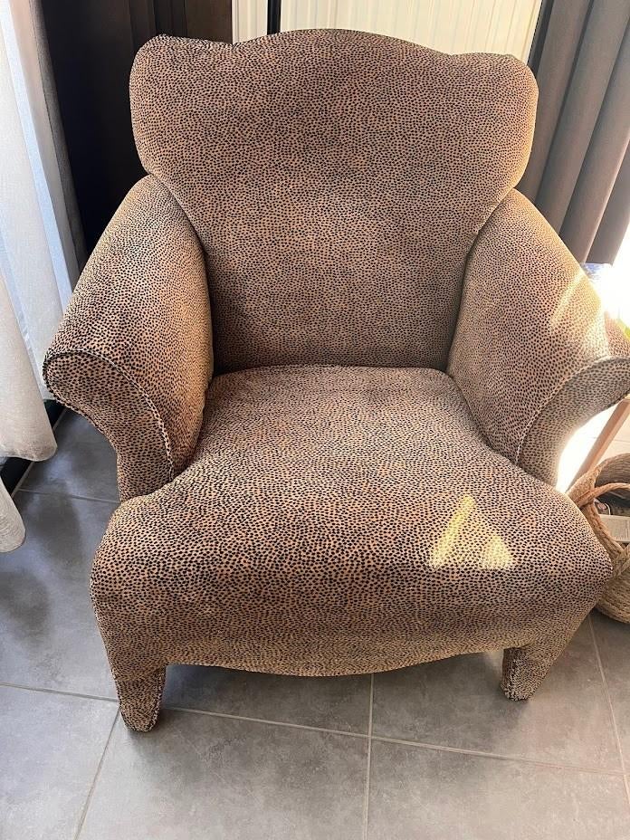 zetel panter motief bruin /zwart, Ophalen, Gebruikt, Eenpersoons, Stof