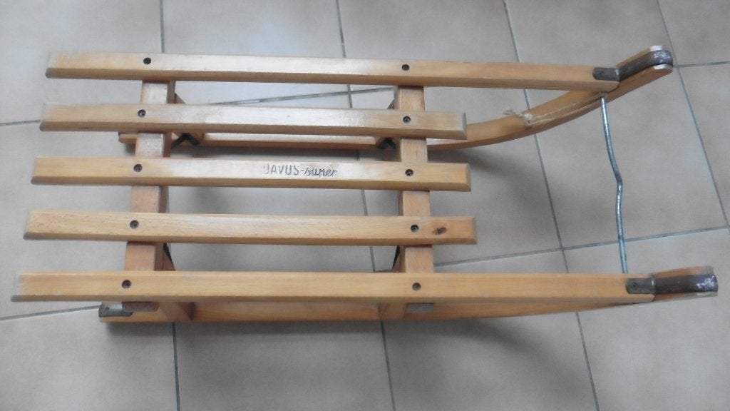 Prachtige houten slee voor kinderen, Kinderen en Baby's, Ophalen, Gebruikt, Hout