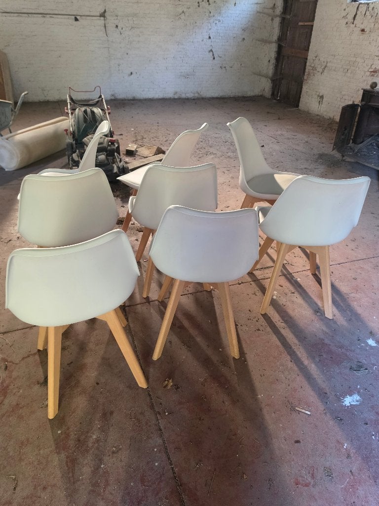 Chaises 8 pieces, Maison & Meubles, Bois, Enlèvement, Blanc, Moderne