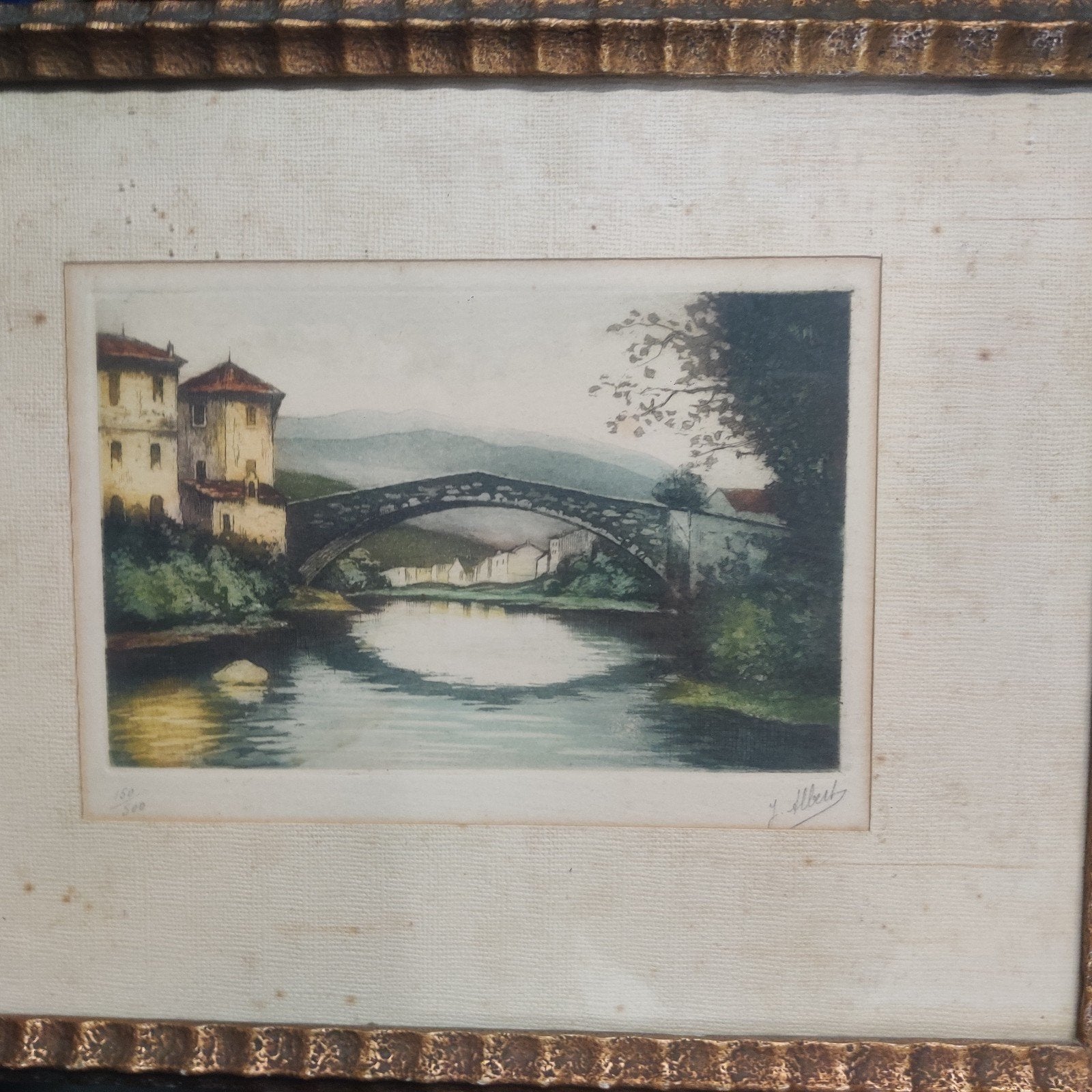 Antiek schilderij J. Albert in lijst, Ophalen of Verzenden