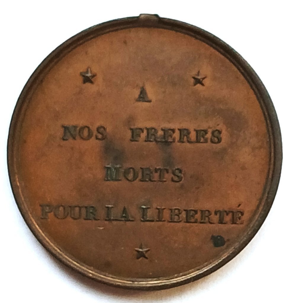 medaille 1830 belg revolutie nos freres morts pour l liberté, Ophalen of Verzenden, Overige materialen