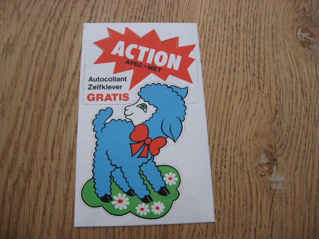 Blauw Schaap Vintage Sticker, Verzamelen, Ophalen of Verzenden, Nieuw, Overige typen