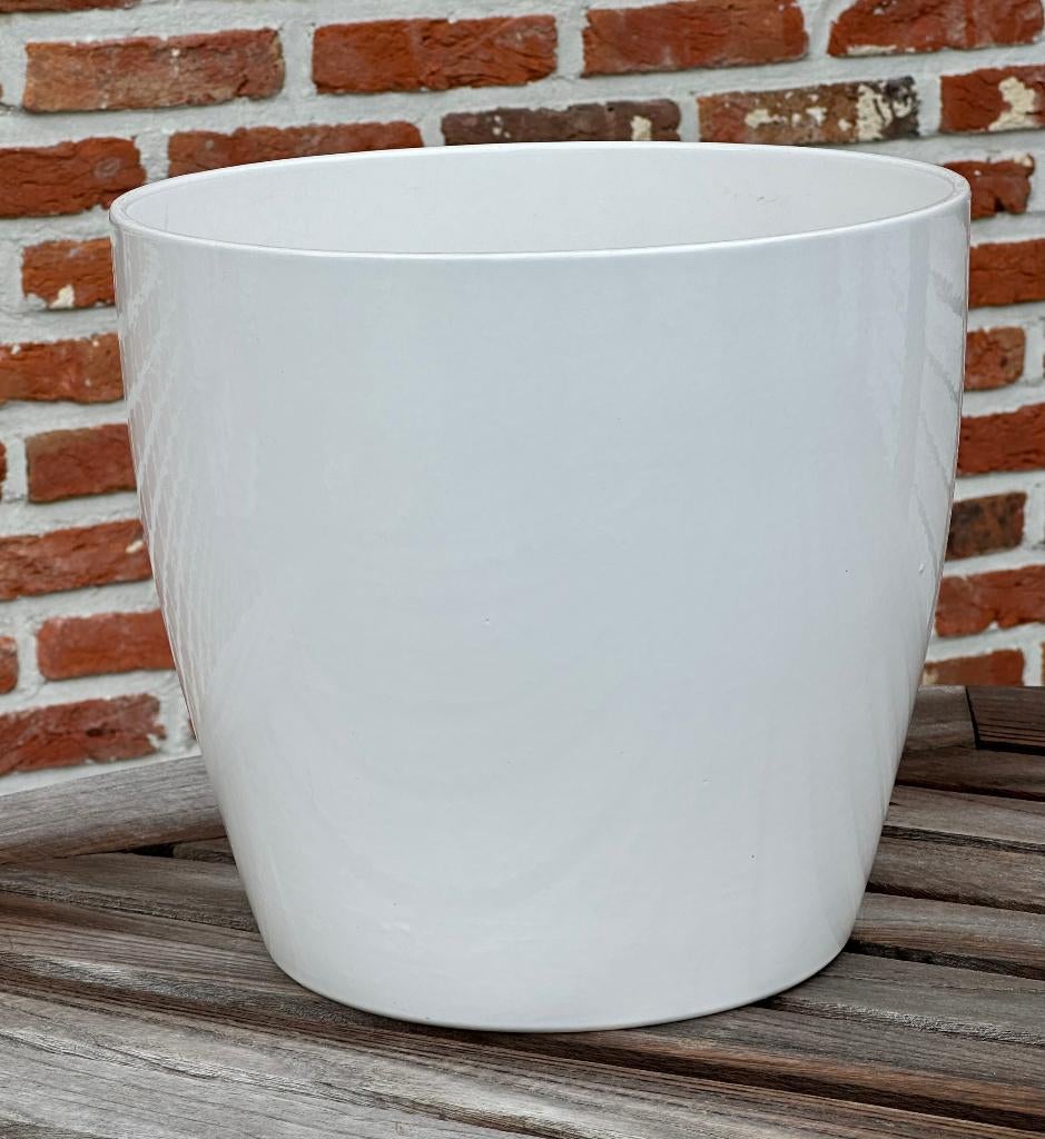 bloempot geëmailleerd diam. 25 cm - h. 23 cm - nieuwstaat, Enlèvement, Rond