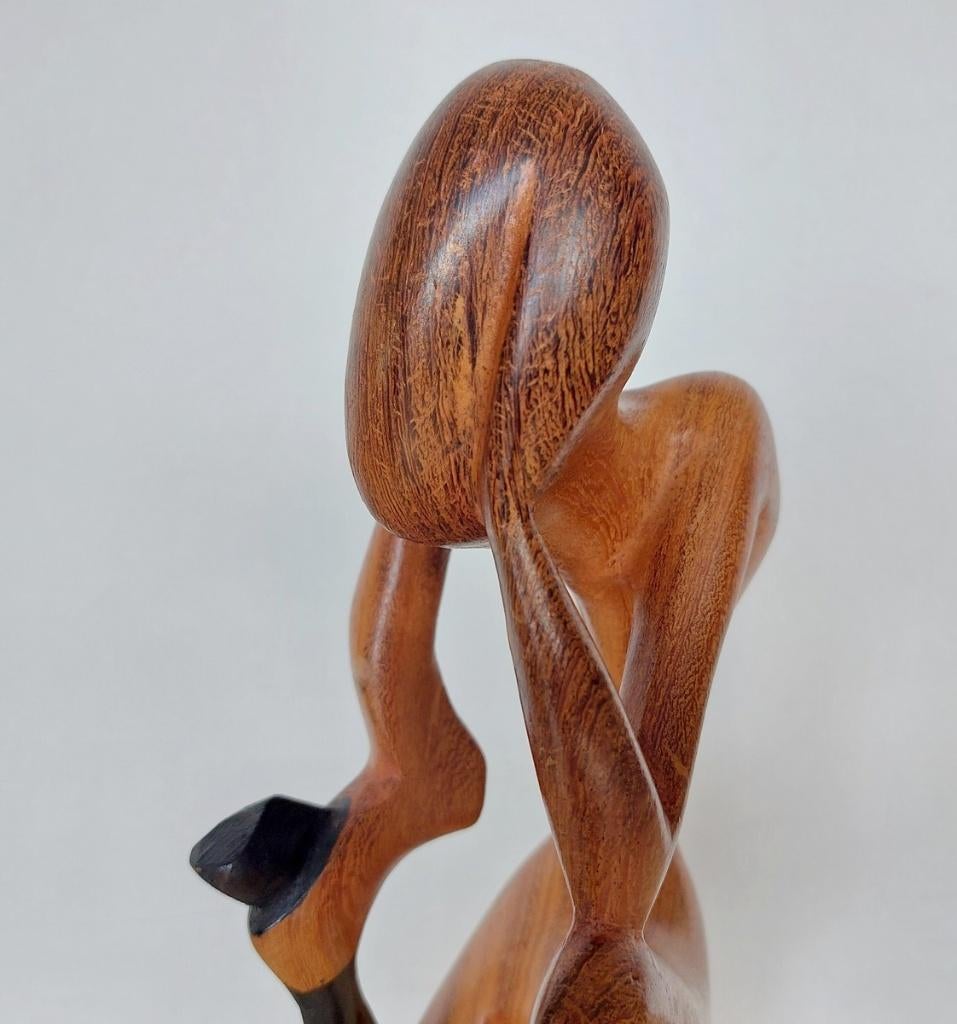 Houten beeldje minimalistische, unieke lucky kunst, Antiek en Kunst, Ophalen of Verzenden