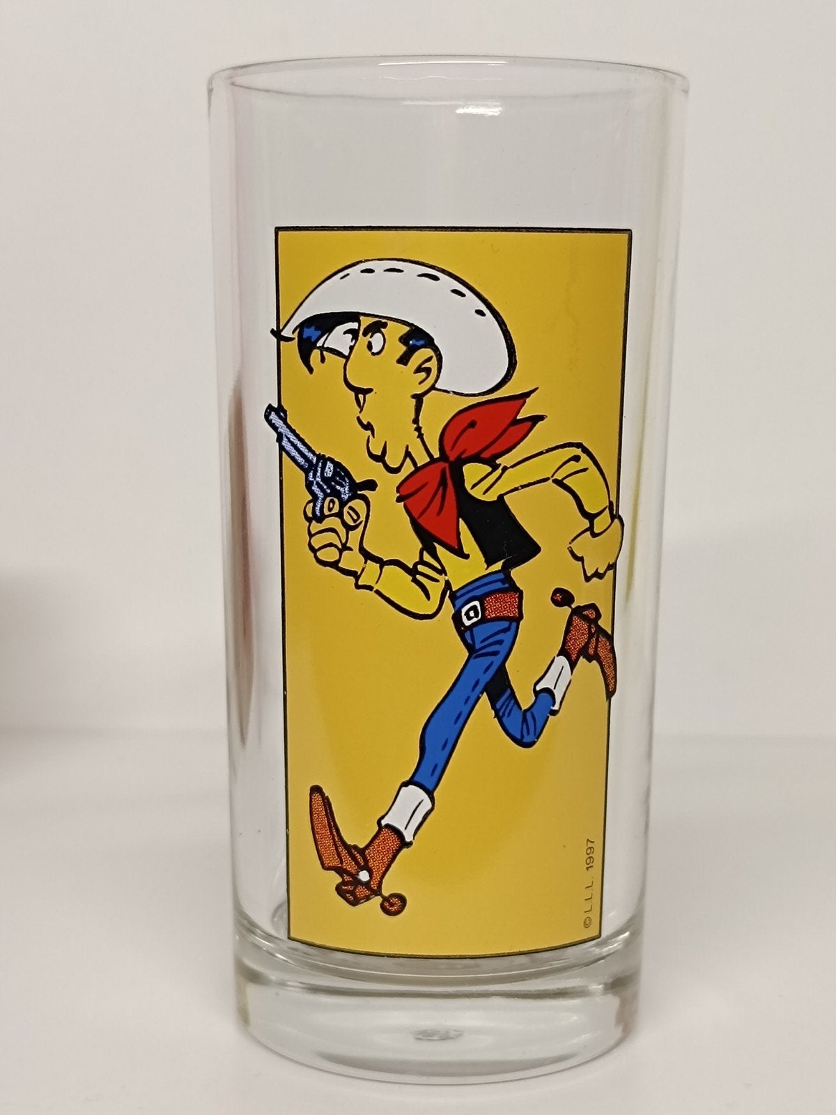 Lucky Luke Agfa Film 1997 vintage glas, Ophalen of Verzenden