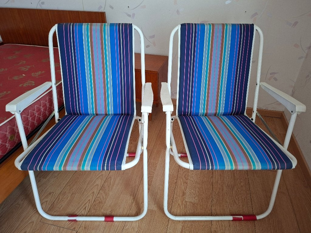 Vintage inklapbare tuinstoel, Jardin & Terrasse, Enlèvement, Utilisé, Pliant