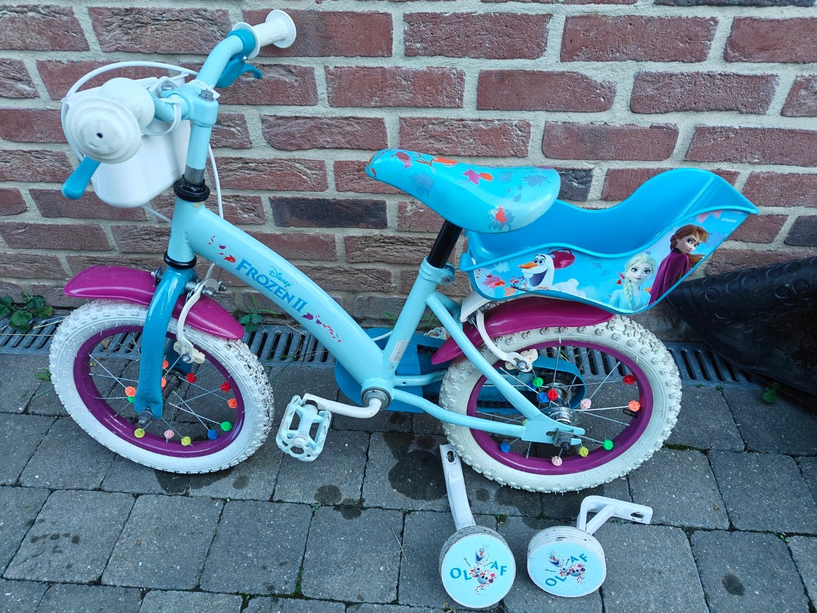de Disney Frozen II kinderfiets, Vélos & Vélomoteurs, Enlèvement ou Envoi, Frein à rétropédalage, Stabilisateurs