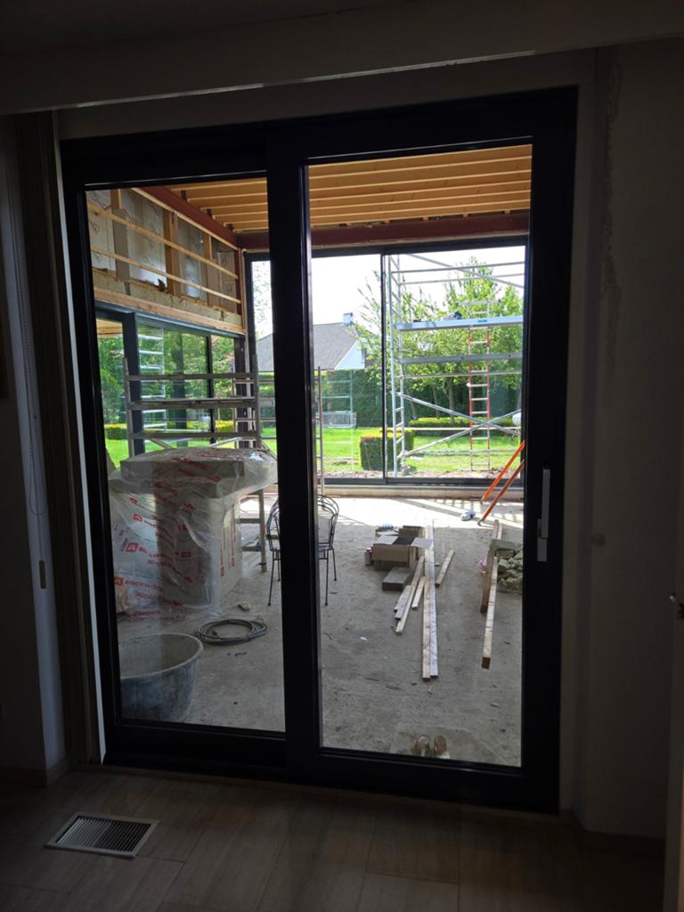 Aluminium kozijnen, Doe-het-zelf en Bouw, Raamkozijnen en Schuifdeuren, Gebruikt, Aluminium, 225 cm of meer, Inclusief glas, Ophalen