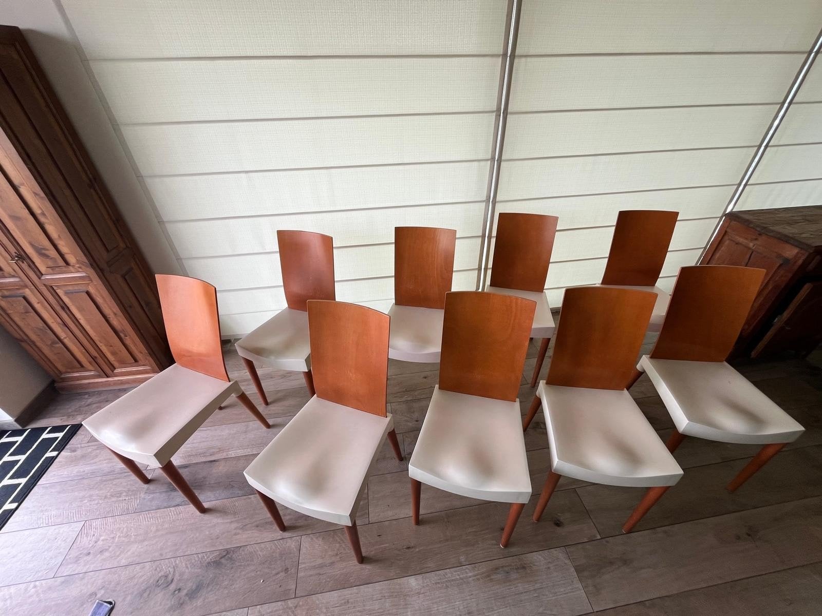 12x originele Kartell Miss Trip stoelen - Philippe Starck, Huis en Inrichting, Gebruikt, Italiaans vintage, Bruin, Vijf, Zes of meer stoelen