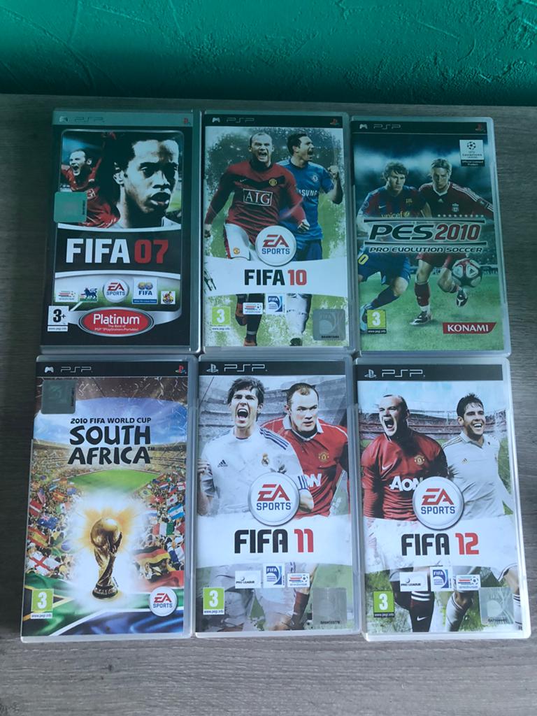 6 PSP spelletjes voetbal, Games en Spelcomputers, Ophalen, Zo goed als nieuw, PSP