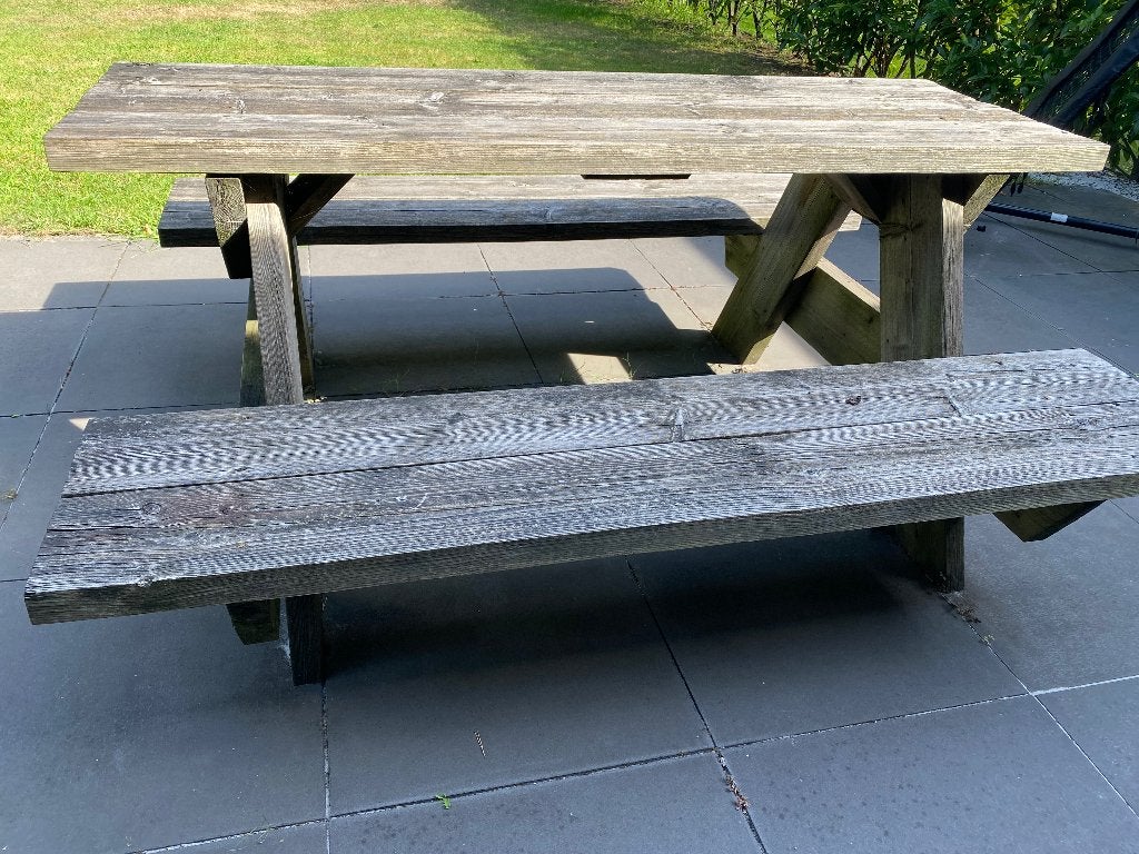 Picknick tafel groot, Tuin en Terras, Picknicktafels, Ophalen, Gebruikt, Rechthoekig, Hout
